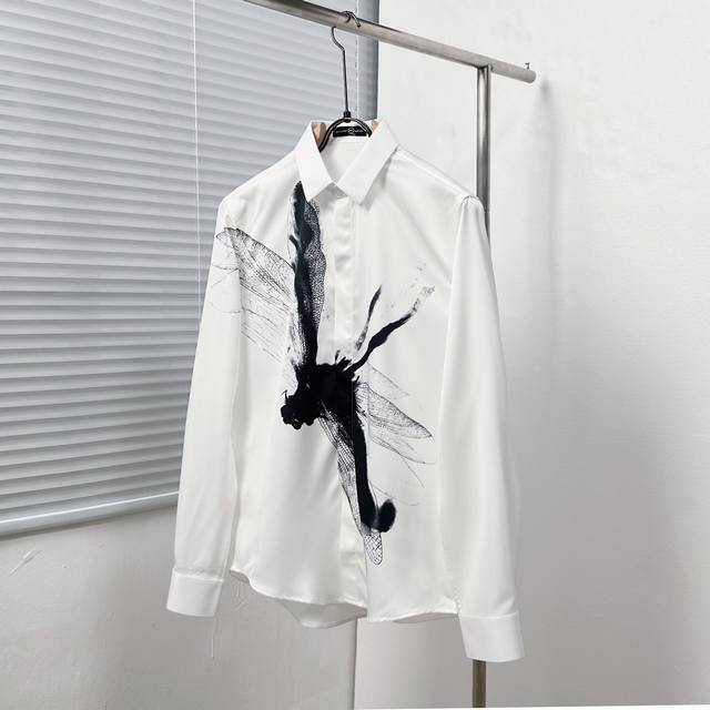 Alexander Mcquee* Alexander McQueen dragonfly downward print shirt Size: M-3Xl