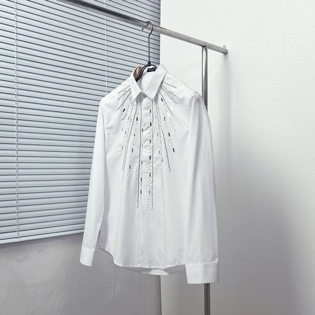 Balmai* Balmai front handmade metal sequin design shirt Size: M-3Xl Color: Black