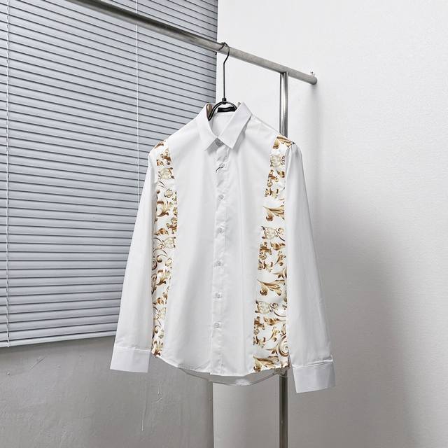 Versace Baroque totem patchwork shirt Size: M-3Xl Color: Black and white