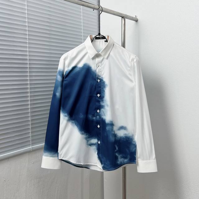Alexander Mcquee* Alexander McQueen blue sky and white cloud rendering shirt Siz