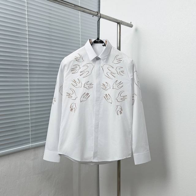 Alexander Mcquee* Alexander McQueen swallow embroidered shirt Size: M-3Xl Color: