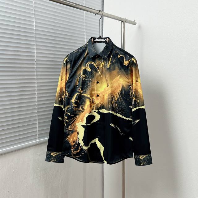 Givench* Givenchy all-over yellow and black rendering shirt Size: M-3Xl
