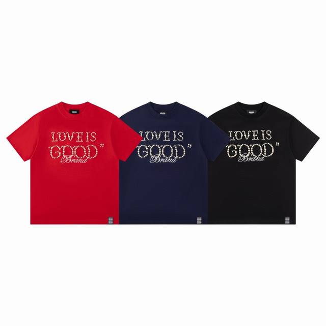1233 style Goodbrand 25Ss pearl embroidery heavy short-sleeved T-shirt Yb one-to