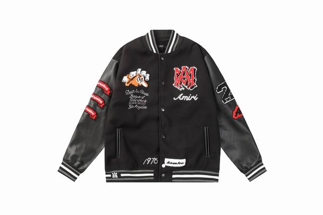 Style No. 666 Amiri's new tiger towel embroidery baseball jacket, high-weight dr