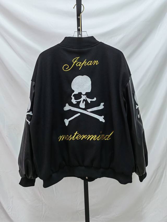 Mmj autumn and winter new woolen material leather sleeve baseball jacket Style n
