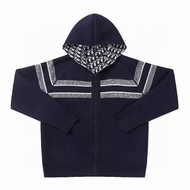 Style No. F003 Dior Double-faced Cashmere Knitted Jacket with Monogram Logo This