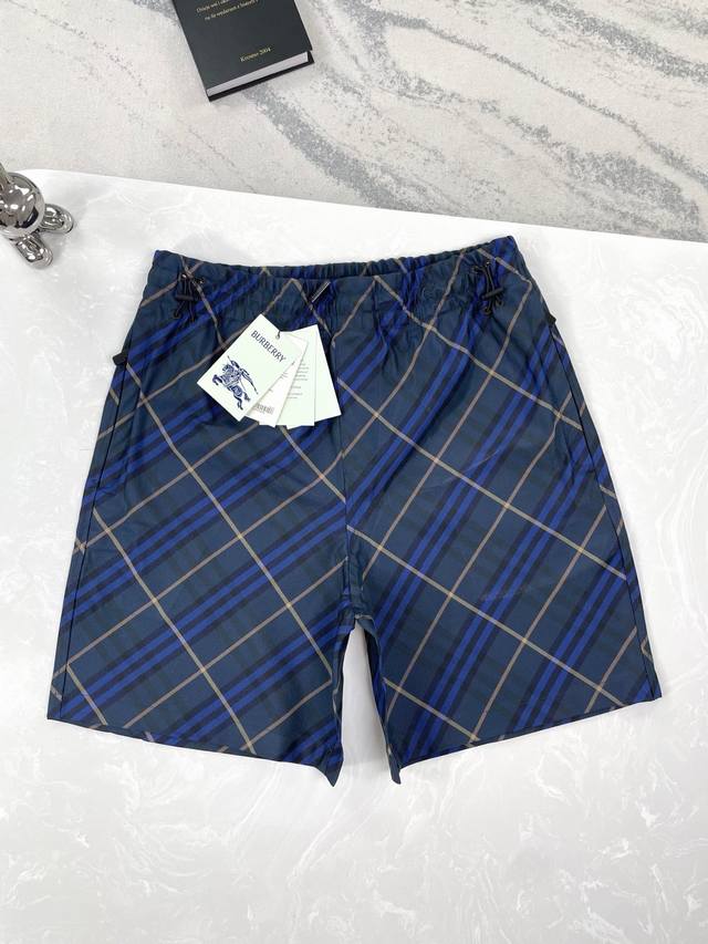 High version Burberry-Burberry-25Ss new plaid elastic shorts Size:Xs-L