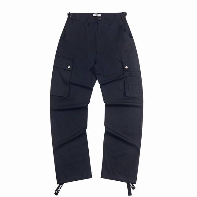 Celine Fw webbing overalls trousers made of cotton woven material Waistband lini