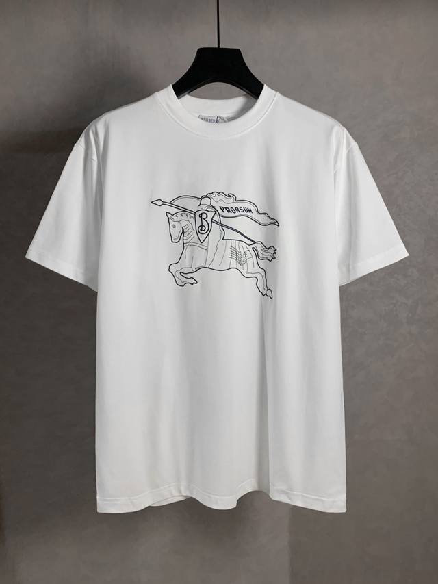 5592# High quality Burberry Burberry warhorse embroidered round neck short-sleev
