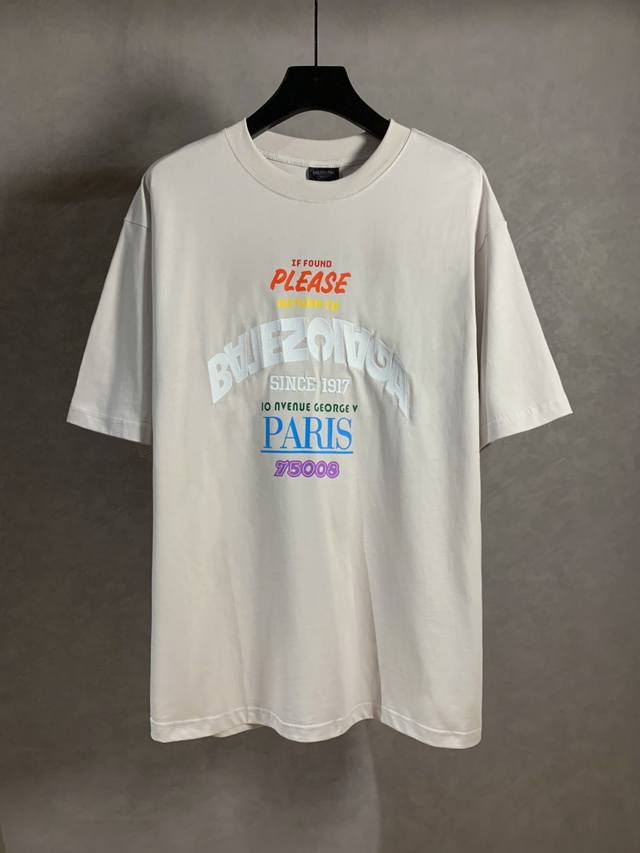 5590# High quality Balenciga 1917 embroidered letter round neck short sleeve T-s