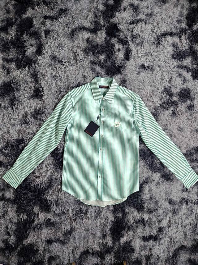 Lv 25Ss The new cotton long-sleeved shirt uses Monogram jacquard as the backgrou
