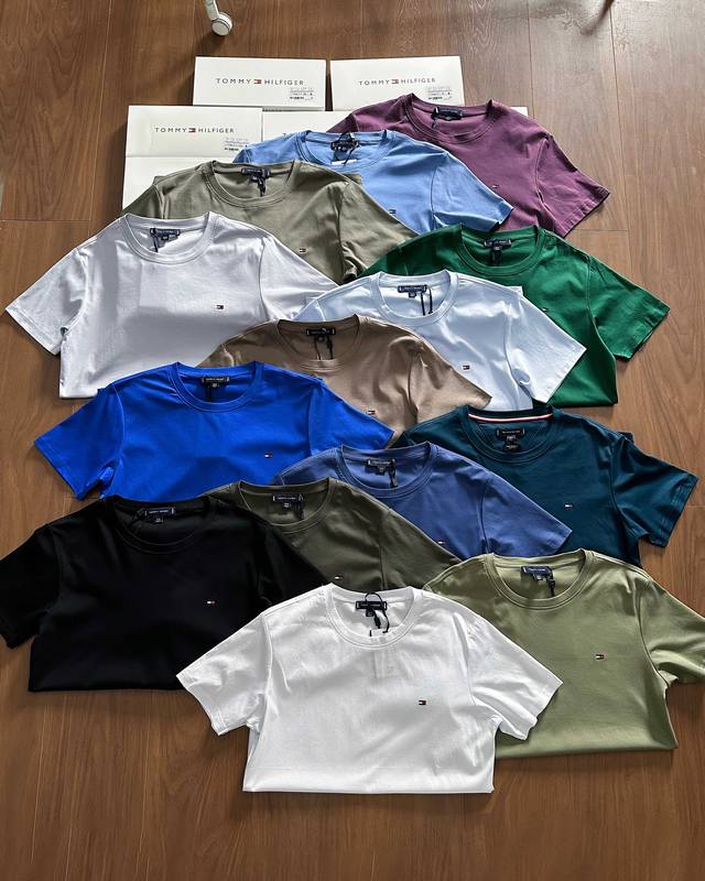 High version mainly pushes 14 colors solid color round neck T-shirt ceiling hot