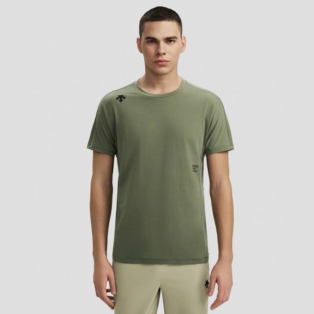High version! Couples' unisex Descente three-color round neck T-shirt short-sle