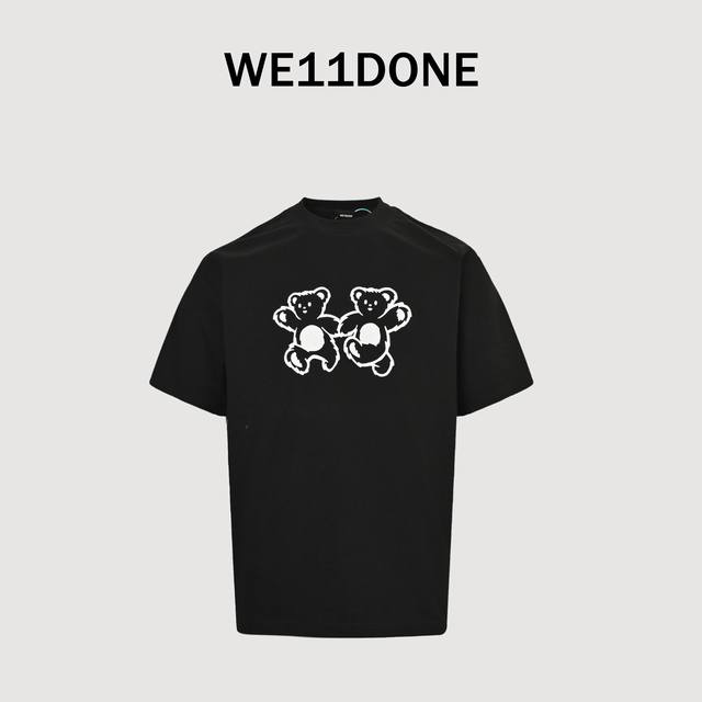 We11 Done Huang Jingyu star style double-sided hand-in-hand bear print short-sle