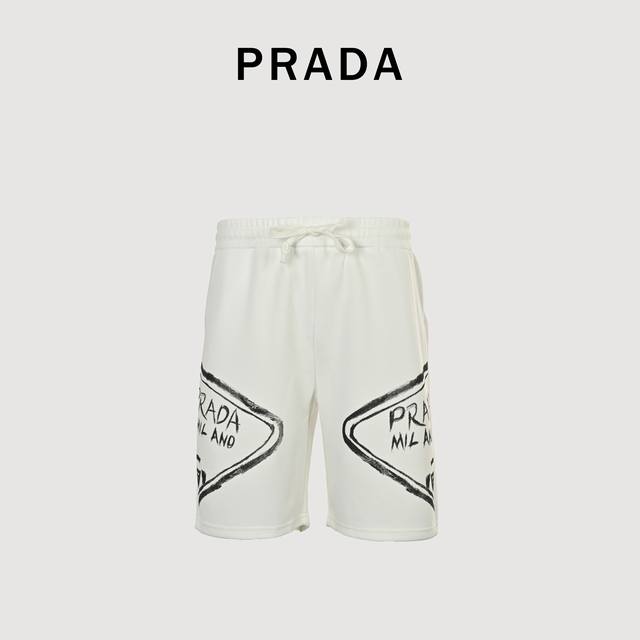 Prada Prada Prd letter print shorts The print is made of imported pearl paste fr
