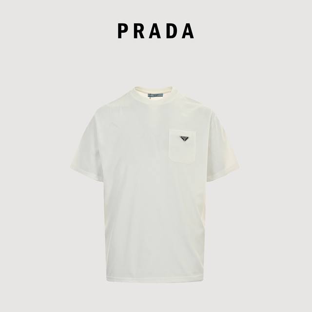 Prada Prada Prd triangle logo pocket short-sleeved T-shirt was originally purcha