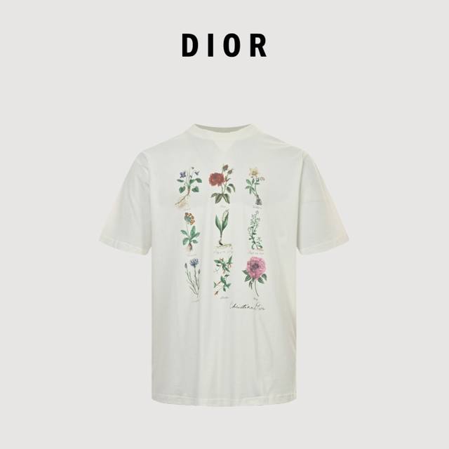 Dior 24Ss Floral Specimen Print Short SleevesThis T-shirt pays tribute to the be