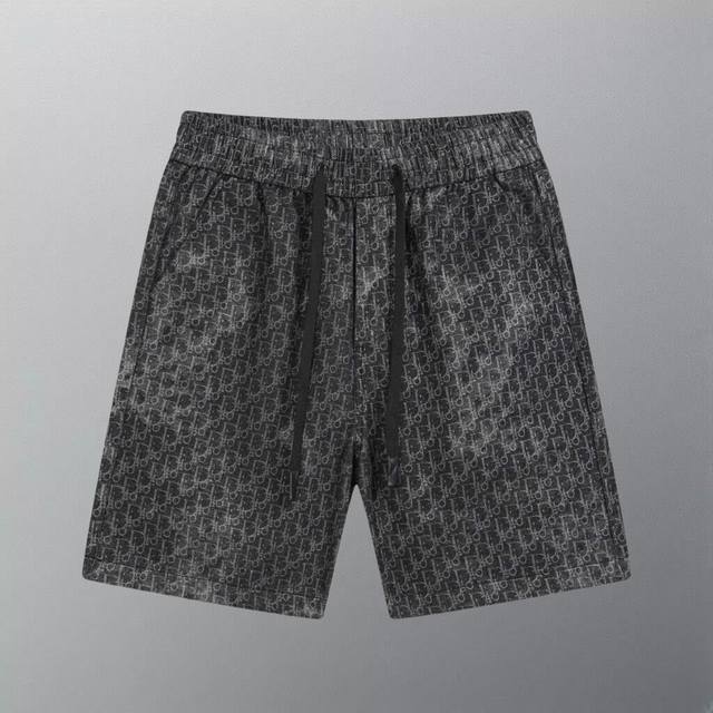 High version Dior 2025 latest full print denim shorts Customized fabric The fab