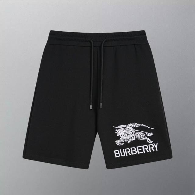 High version Burberry Warhorse embroidered shorts 100% cotton 360g terry fabric