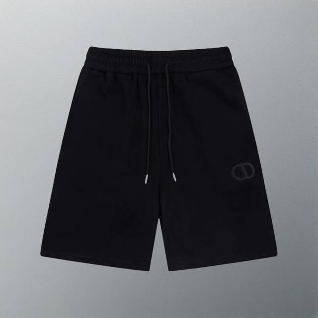 High version Dior small logo 3D embroidered shorts Custom-woven and dyed pure c
