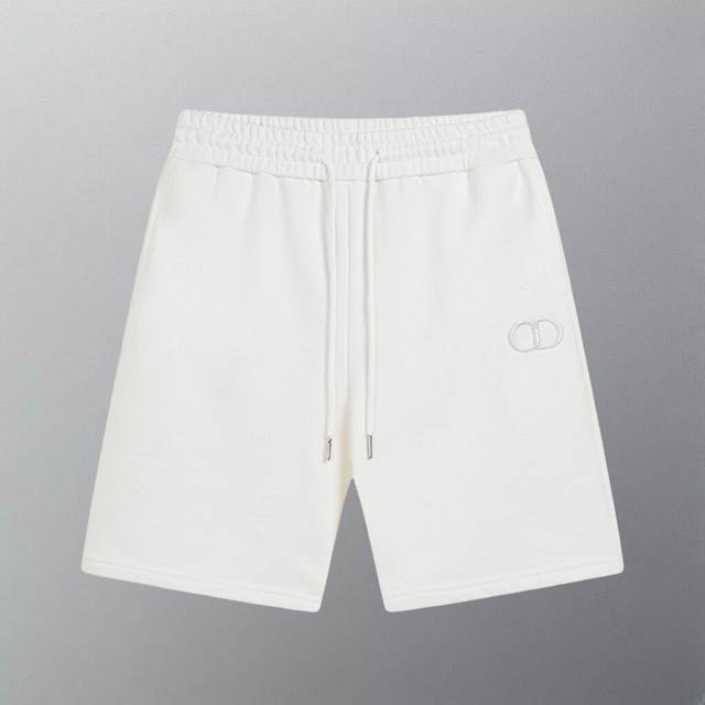 High version Dior small logo 3D embroidered shorts Custom-woven and dyed pure c