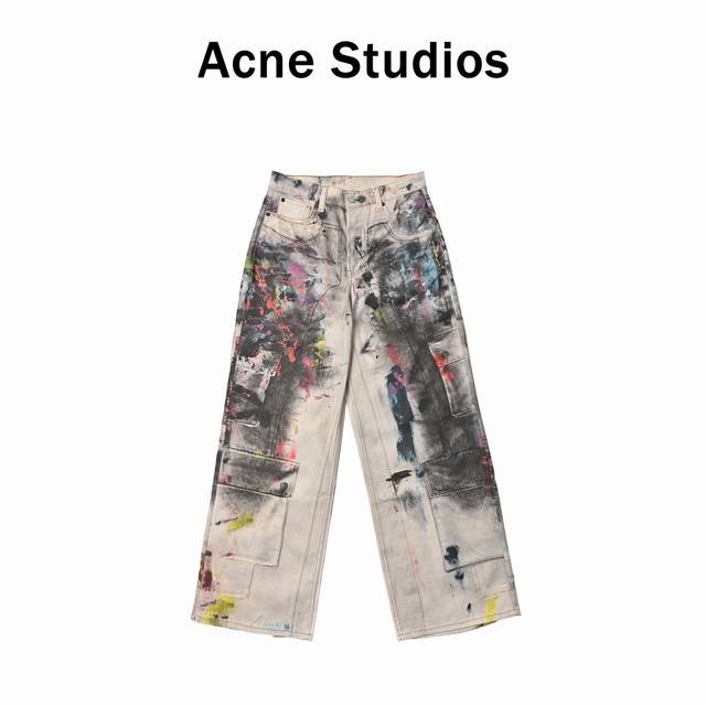 Acne Stuidios ink-splashed suit work jeans was originally purchased for 6,500. I