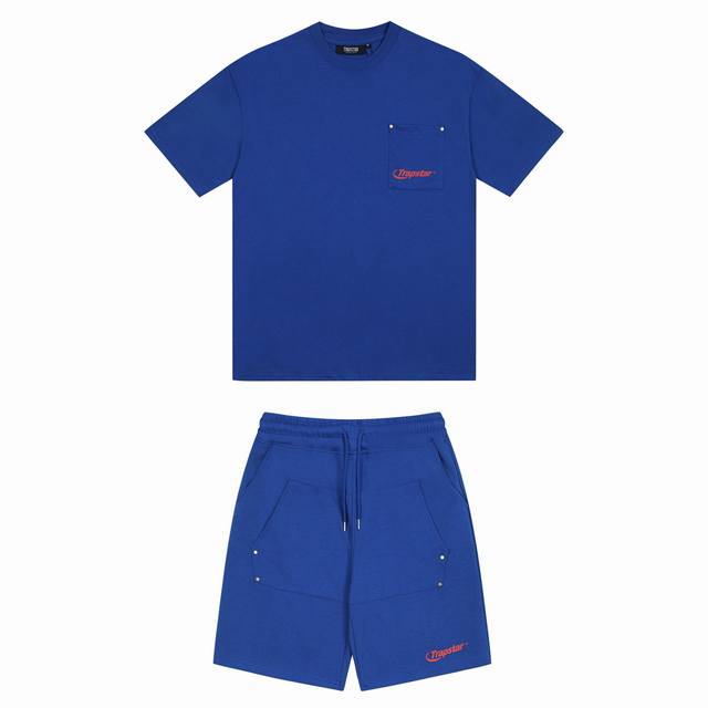T61#TopsT62#ShortsTrapstar American trendy brand letter pocket embroidered short