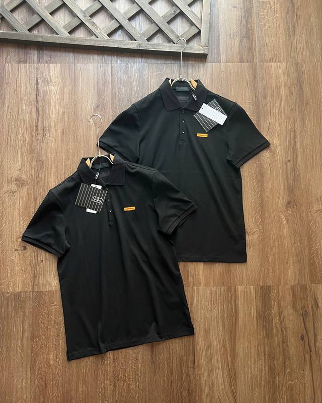 Tough Guy Charm Men's Wear The same Zegna Men's Wear Black Cotton Short Sleeve