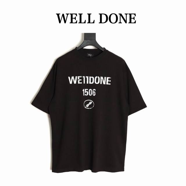 We11 Done 25Ss We Digital Distressed Print Short Sleeve T-shirt Made of heavywei