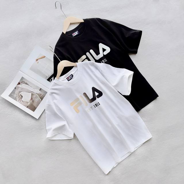 Fila short-sleeved T-shirt for men and women, sold on the official website, 240g
