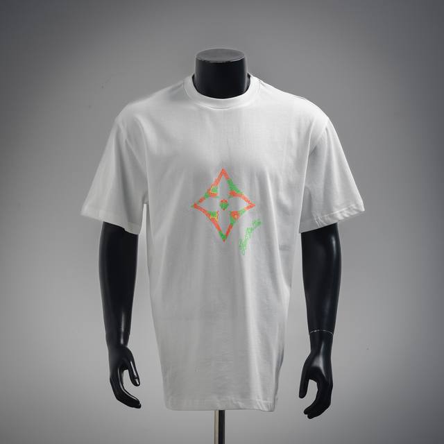 Louis Vuitton Lv Four-Leaf Clover Hot Diamond Gradient Short Sleeve T-Shirt This