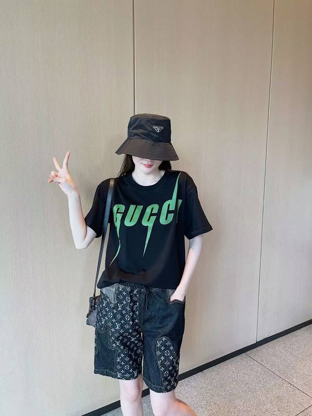 Gucci lightning letter short-sleeved top picture DDD