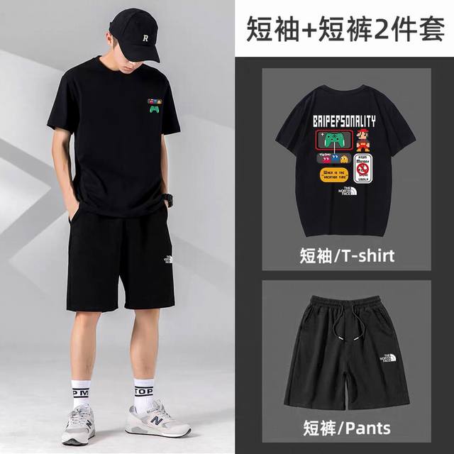 Tnf The North Face's new short-sleeved shorts sports suit! Versatile and suitabl
