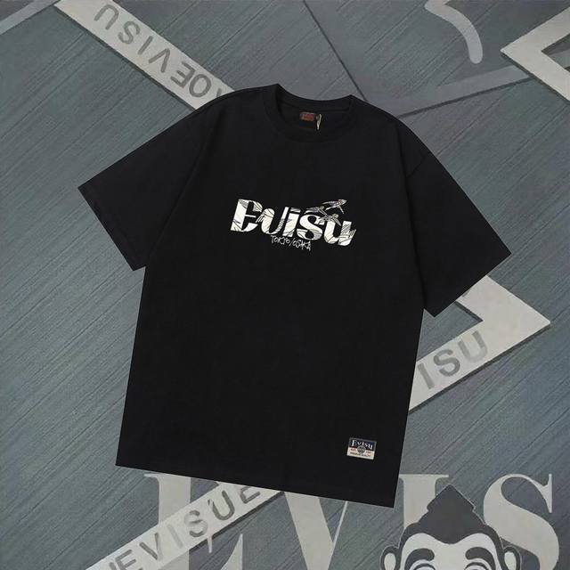 G2807 Evisu Fushen - New letter print short sleeve casual loose couple style Fab