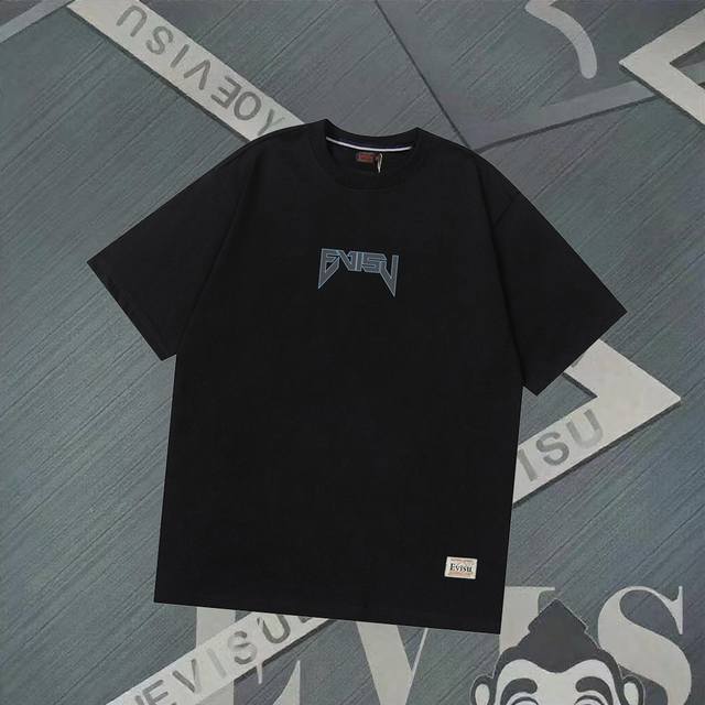 G2830 Evisu Fushen - New Buddha head letter print short sleeve casual loose coup