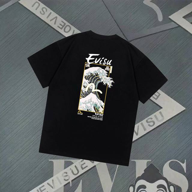 G2822 Evisu Fushen - New Wave Seagull Print Short Sleeve Casual Loose Couple Sty