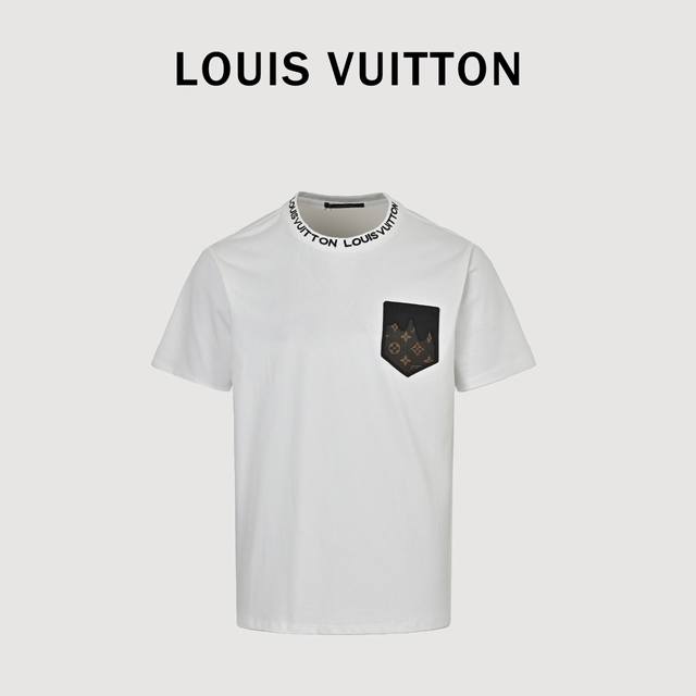 Louis Vuitton Lv embroidered logo short-sleeved T-shirt The fabric is made of cu
