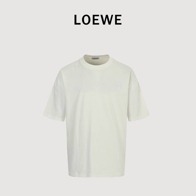 Loewe 25Ss small logo embroidered short-sleeved T-shirt The fabric is made of cu