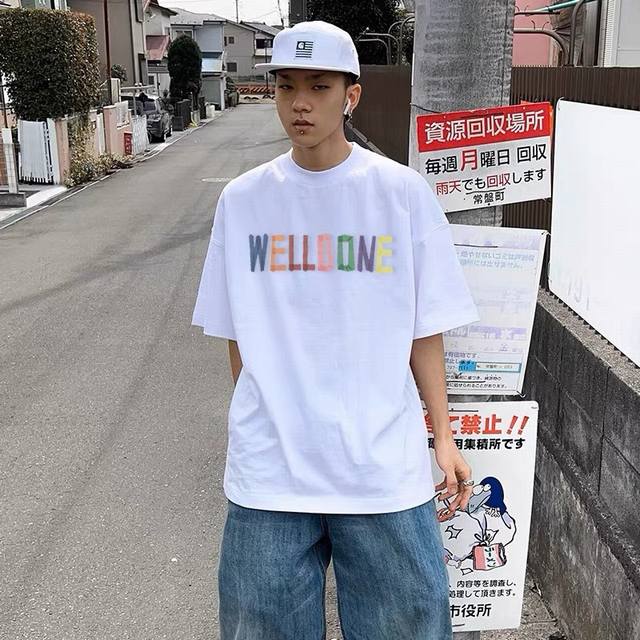 G2617# We11Done -25Ss new color letter print short-sleeved T-shirt for men and w