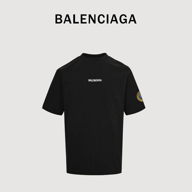 Balenciga Balenciga logo letter embroidered short-sleeved T-shirt Using three-di