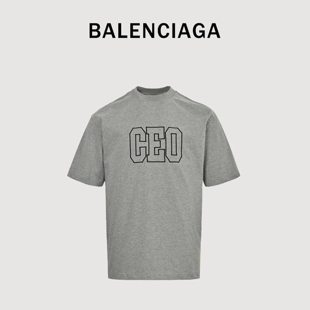 Balenciga Balenciga CEO patch embroidered short-sleeved T-shirt Using three-dime