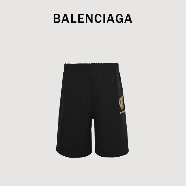 Balenciga Balenciga Stamp Icon Letter Shorts Using three-dimensional embroidery