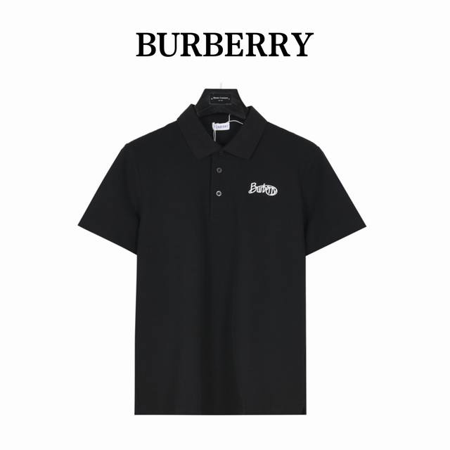 Burberry Burberry short-sleeved Polo shirt with cursive embroidered letters and
