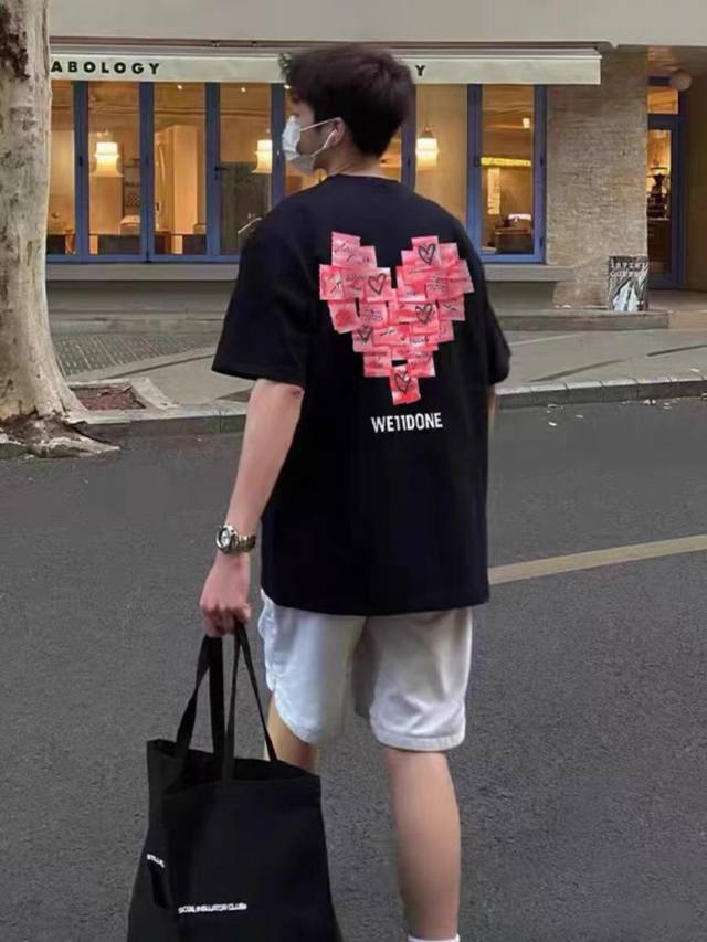 G2662# We11Done -25Ss new letter heart trendy brand printed short-sleeved T-shir