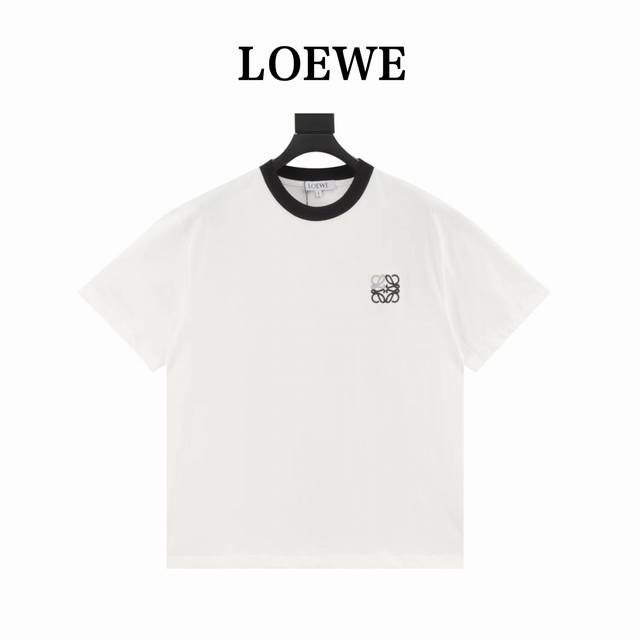 Loewe classic contrast color collar small embroidery short sleeves Size: Xs-Xl D