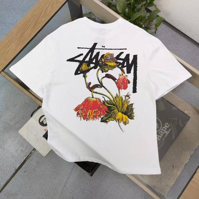 Style number: Bm147 2025 new Stussy spring rose pattern letter print casual cou