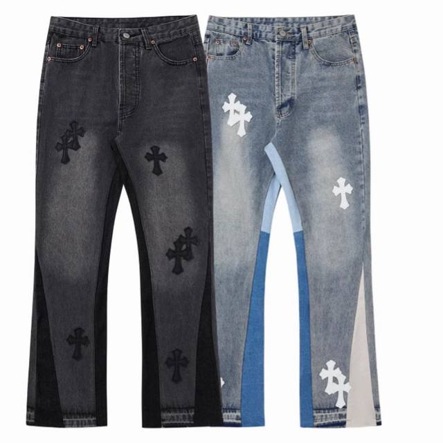 High version jeans Style number: G2573 Chroe Hets Ch Chroe Hearts patch washed