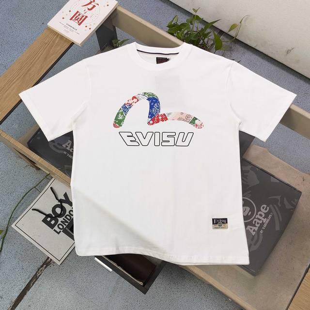Style number: Ws2489 High version 2025 new Evisu Fushen Seagull pattern letter