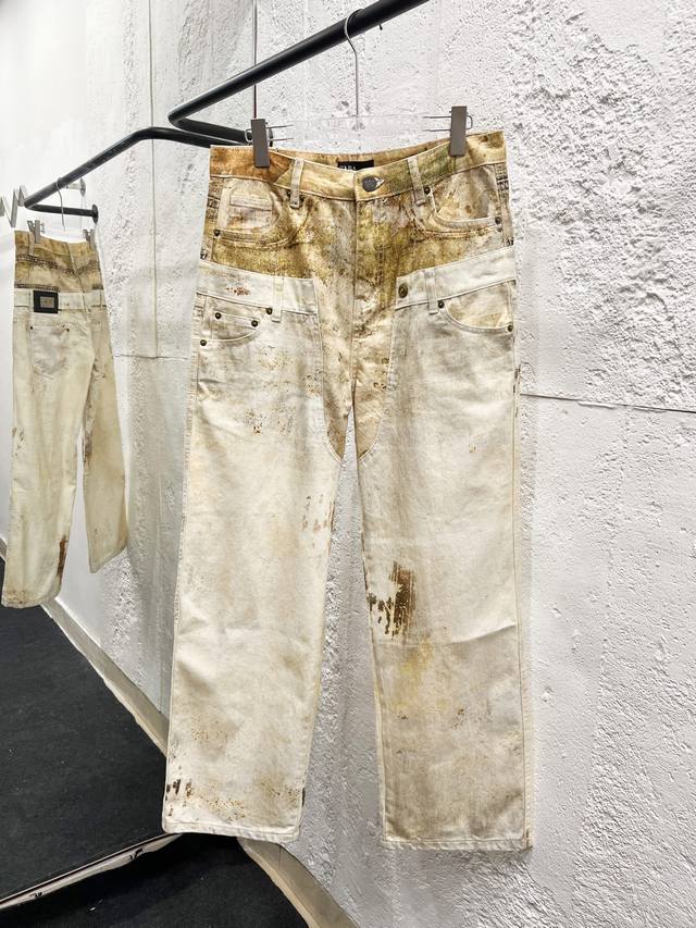 Style: H854 Zara & Zara 25Fw Ink Sketch Print Graffiti Washed Vintage Denim Shi