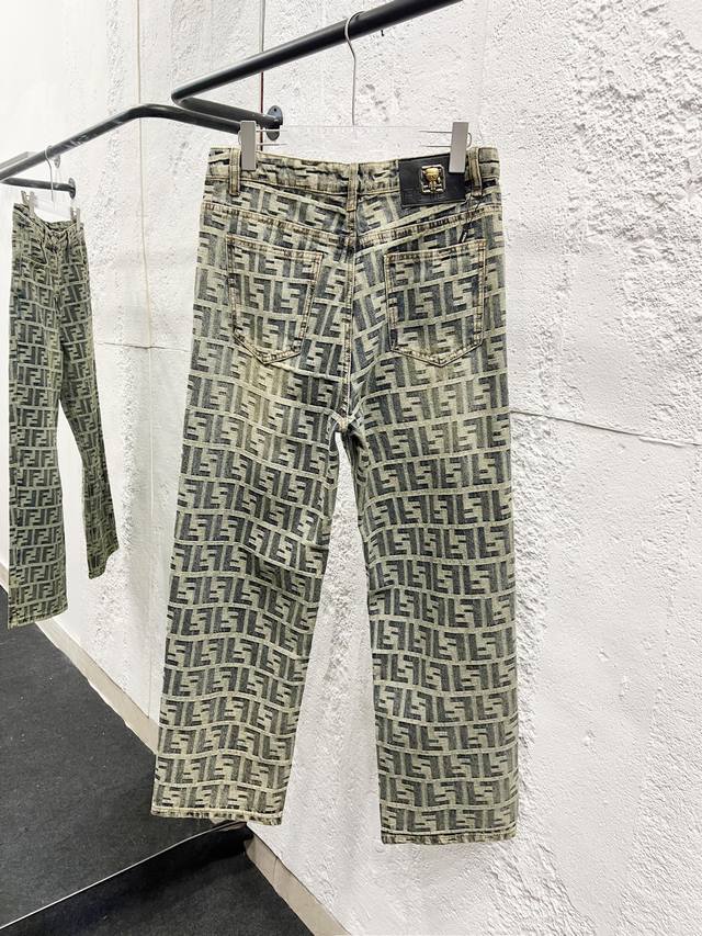 Style number: H851 Fendl& Fendi jacquard jeans Original loose version, high-qua